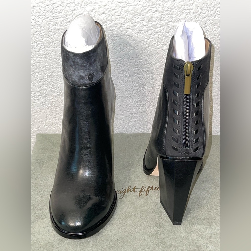New Black Leather Ankle Boots By Eight Fifteen